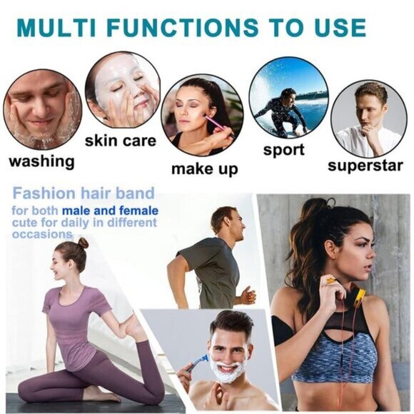 ⚡Men E-New 3pcs Metal Fashion Unisex Wavy Outdoor Simple Elastic Headbands main image 6